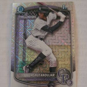 Bowman Chrome Ashly Andujar Colorado Rockies Baseball Card -Mojo Refractor